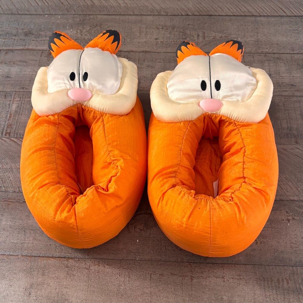 Vintage Garfield Small Face Slippers Polyester Non Slip Style